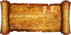 Zucker Bereniké névjegykártya
